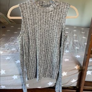 Grey long sleeve cold shoulder American Eagle Tee